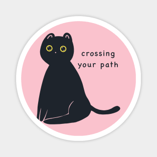 Black Cat Crossing Your Path Magnet